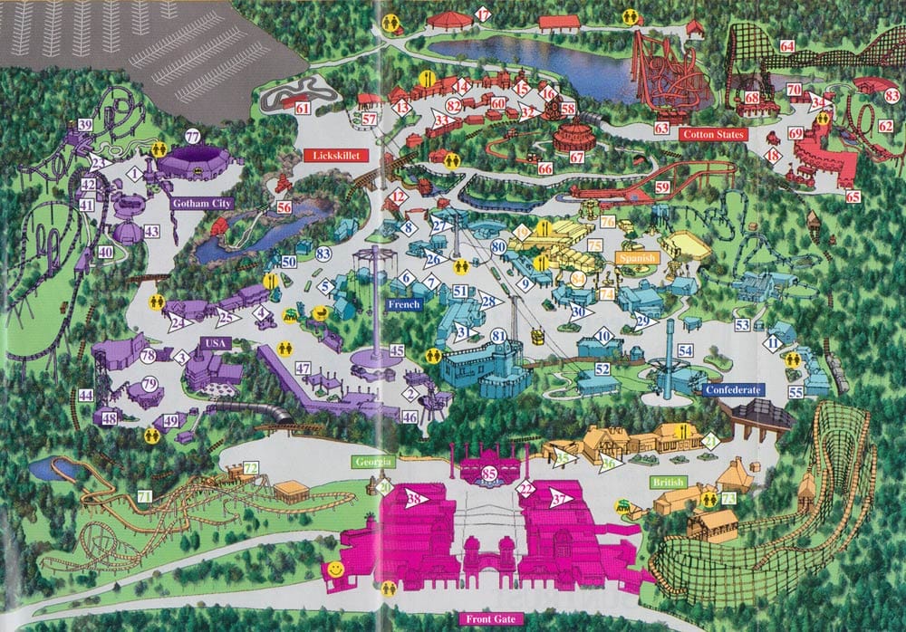 Six Flags Over Georgia Map 1999