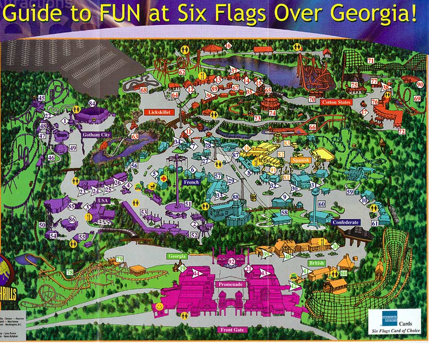 Six Flags Over Georgia Map and - Six Flags Over Georgia Map 2001 