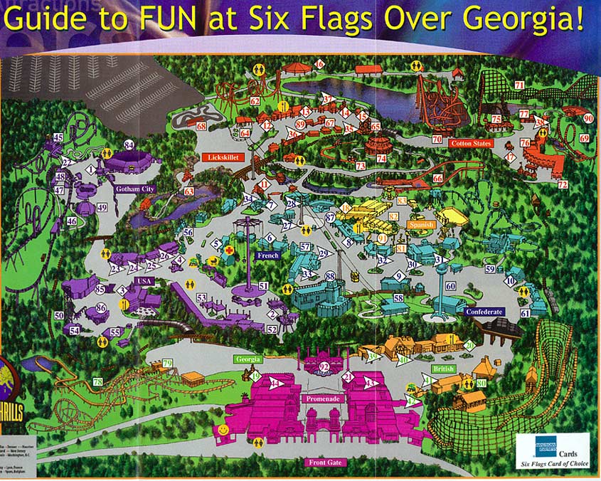 Six Flags Over Georgia Map 2001