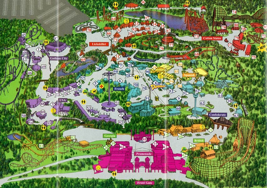 Six Flags Over Georgia Map and Brochure (1979 – 2024)