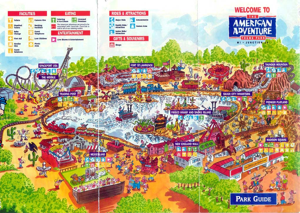 The American Adventure Theme Park Map and Brochure (1990 – 1997)
