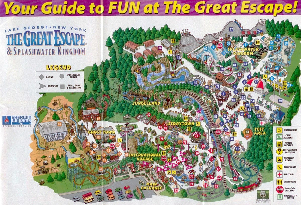 Six Flags Great Escape Map and Brochure (1980 – 2023)