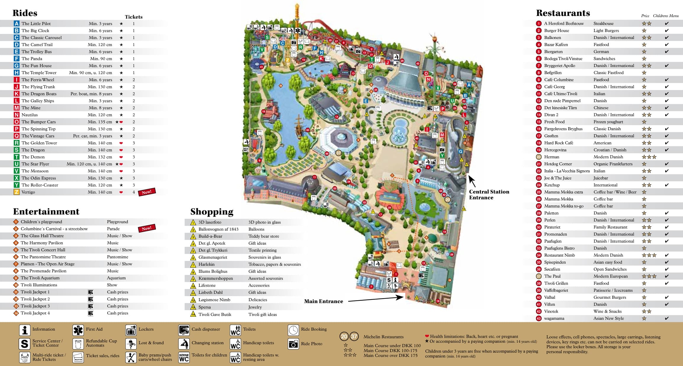 Tivoli Gardens Map and Brochure (2009)