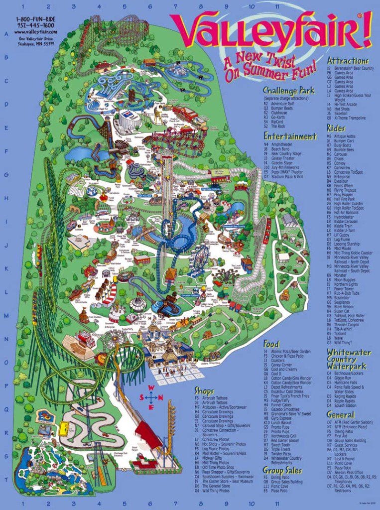 Valleyfair Map 2003