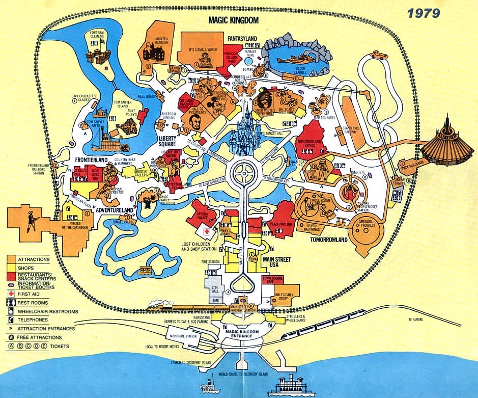 Magic Kingdom Map 1979