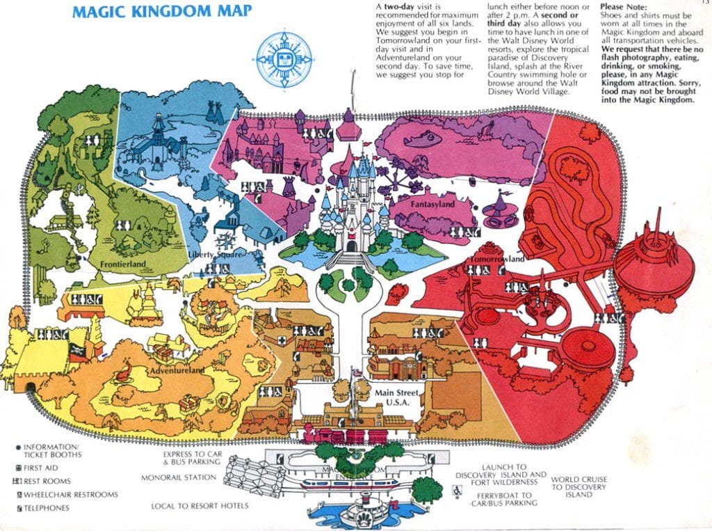 Magic Kingdom Map 1981