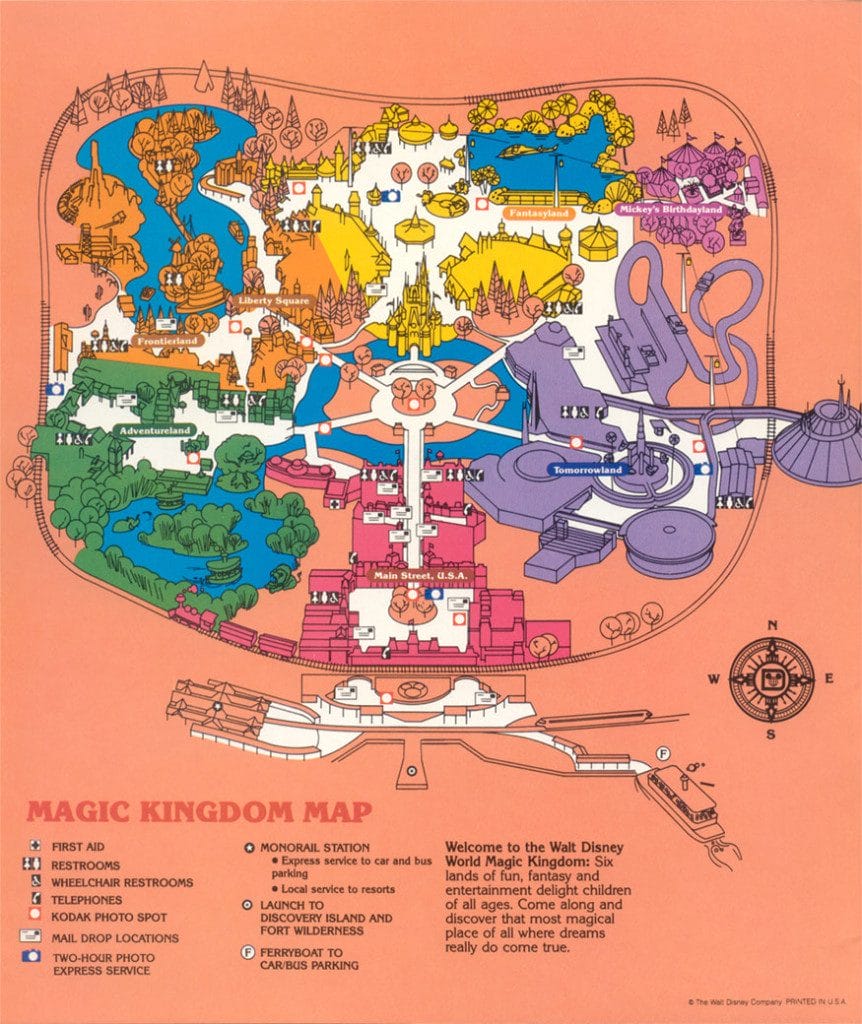Magic Kingdom Map 1989