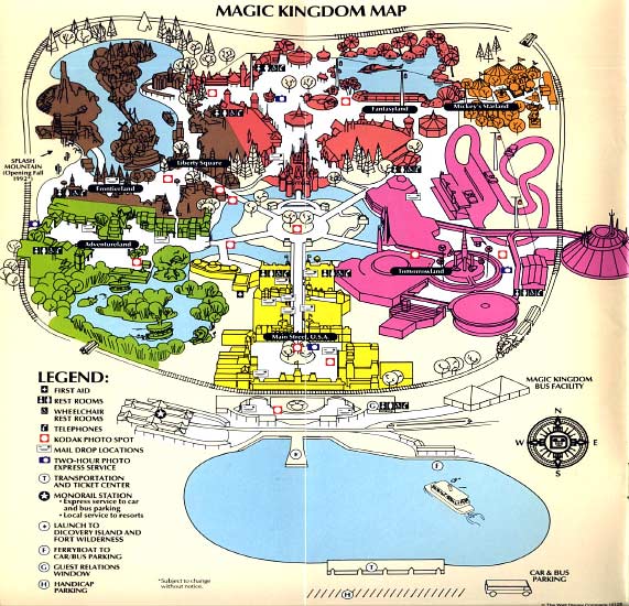Magic Kingdom Map 1991