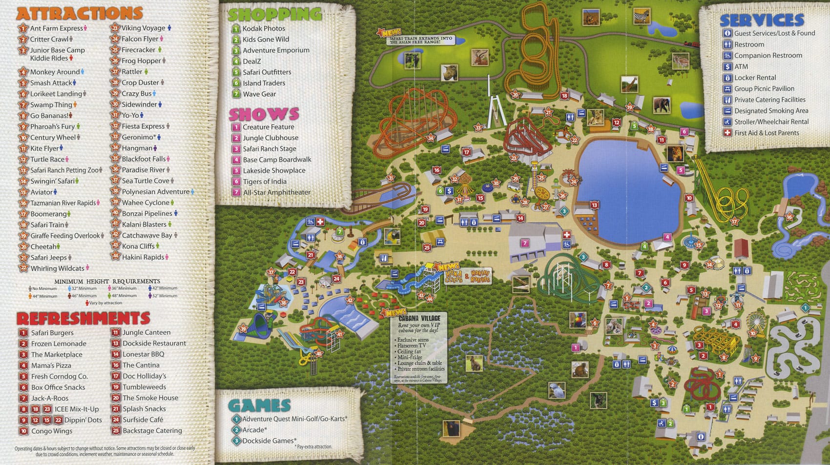 Wild Adventures Map and Brochure (2001 – 2024)