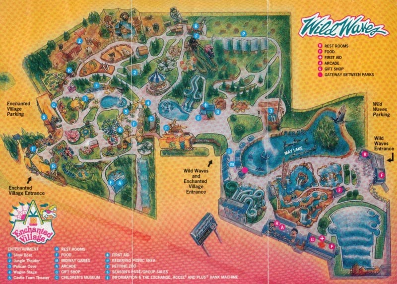 Wild Waves Enchanted Village Map and Brochure (1990 – 2023)