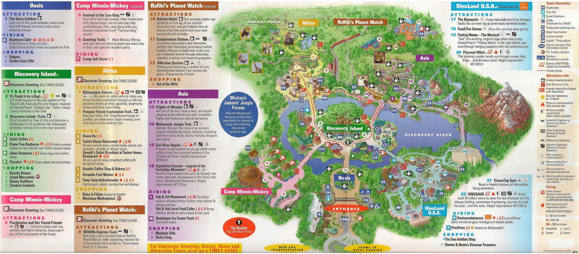 Disney’s Discovery Island Map and Brochure (1985) | ThemeParkBrochures.net