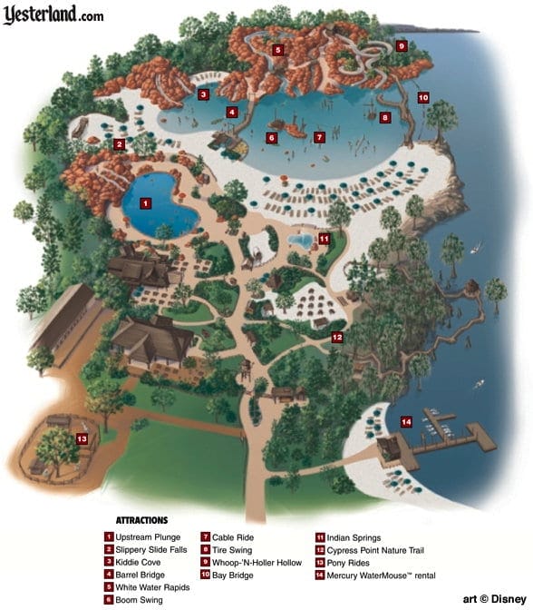Disney's River Country Map 1990