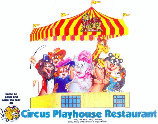 Circus Playhouse Restaurant Map and Brochure (1980)