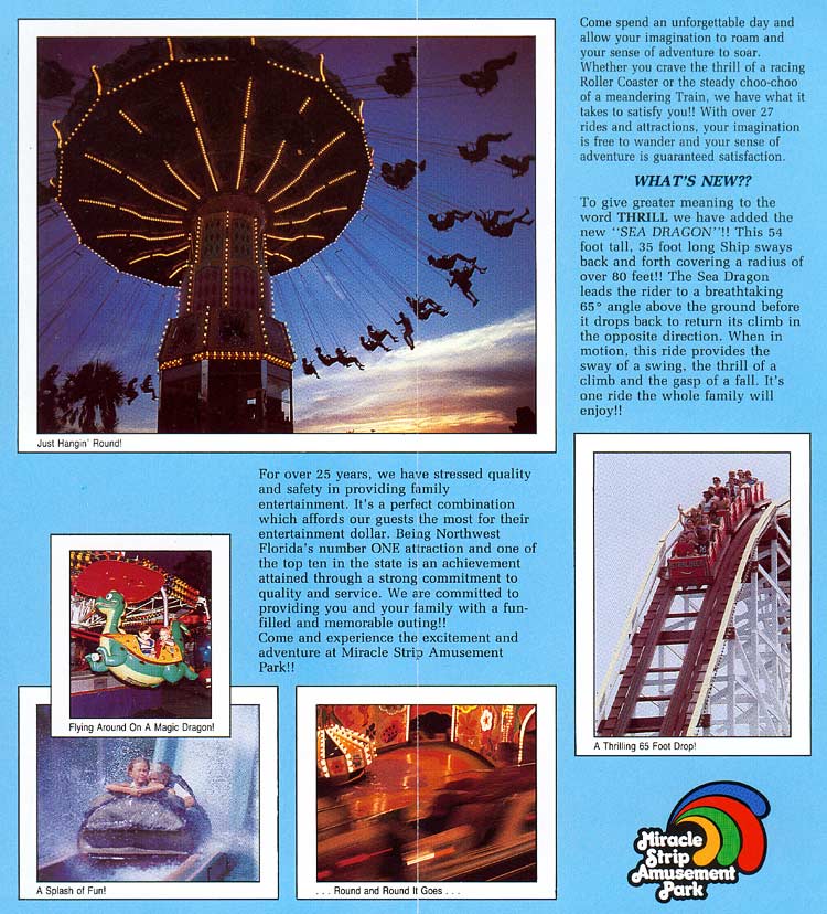 Miracle Strip Amusement Park Map and Brochure (1990 ...