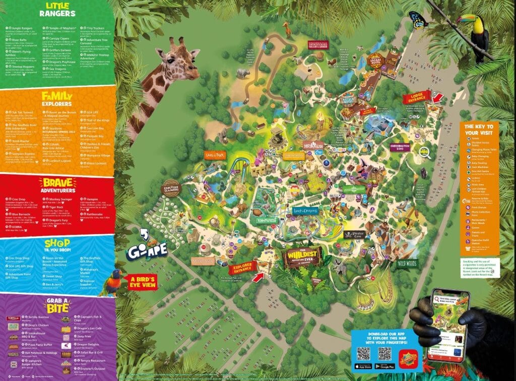 Chessington World of Adventure Map 2022