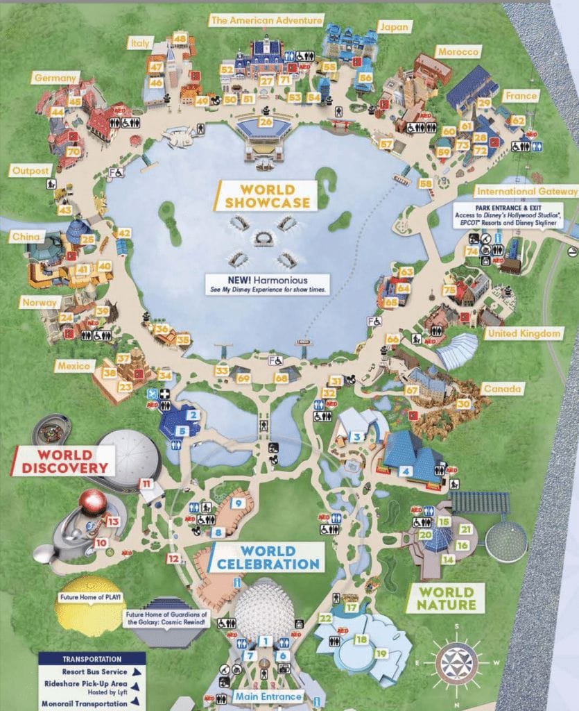 Walt Disney World Epcot Map 2023