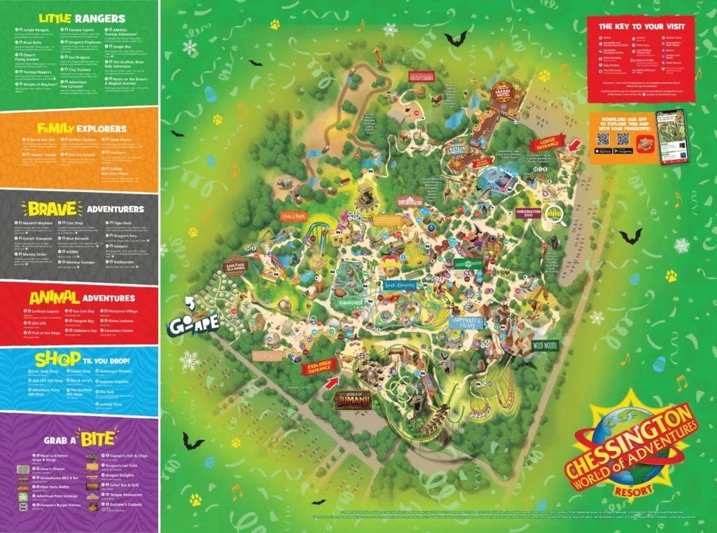 Chessington World of Adventure Resort Map 2024