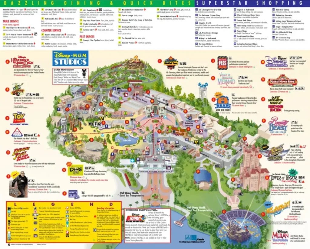 Disney Hollywood Studios Map and Brochure (1989 - 2024 ...