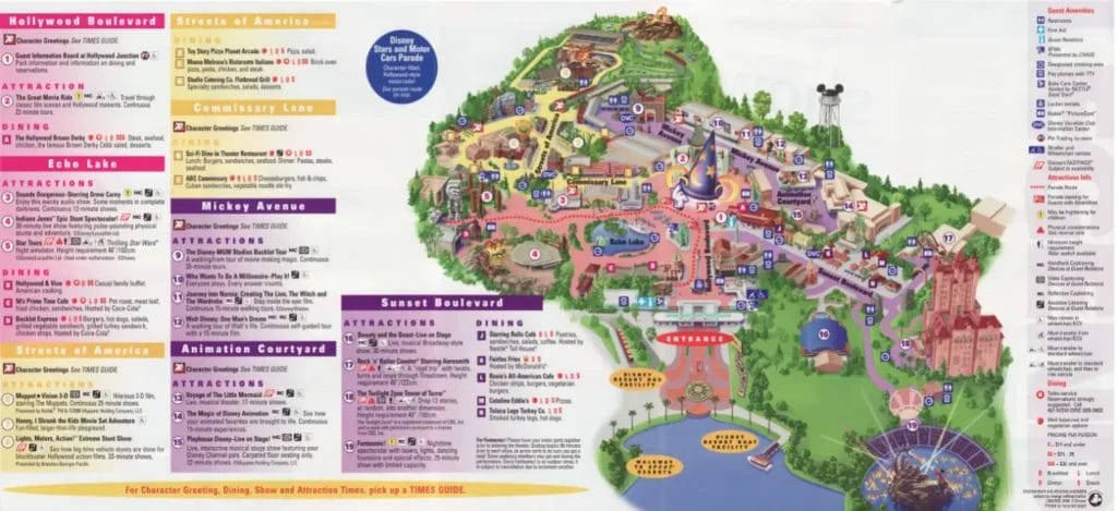 Disney Hollywood Studios Map and Brochure (1989 - 2024 ...