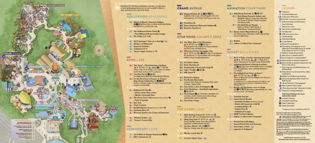 Disney Hollywood Studios Map and Brochure (1989 - 2024 ...