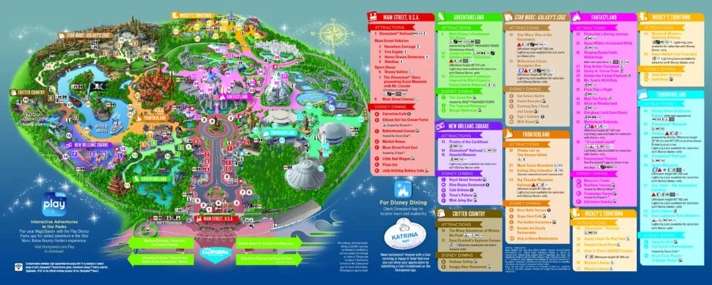 Disneyland Map 2024 for Q1