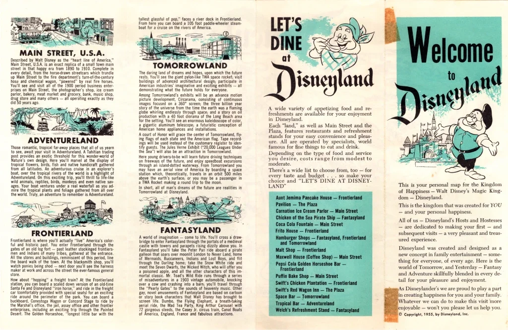 Disneyland Map Guide 1955