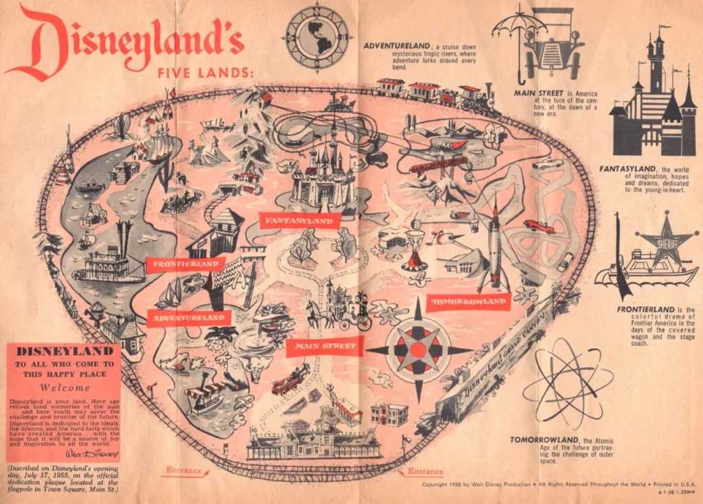 Disneyland Main Gate Map 1958