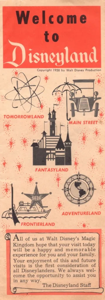 Disneyland Main Gate Map 1958 Cover