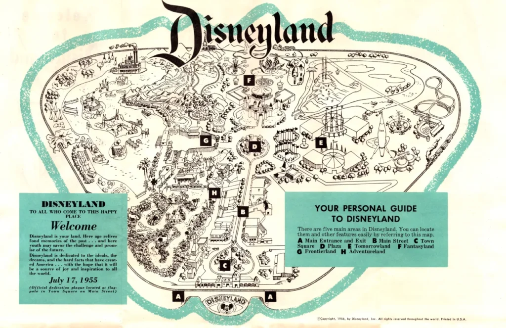 Disneyland Map 1956