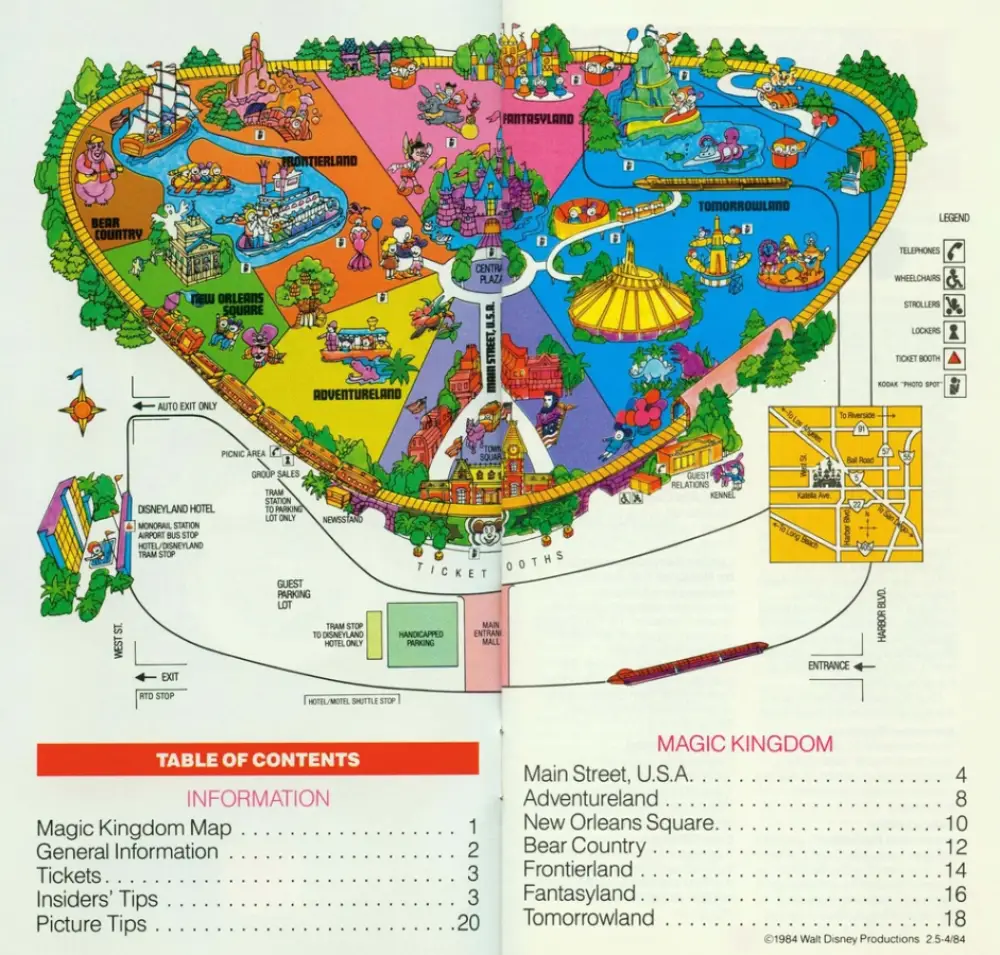 Disneyland Map 1984