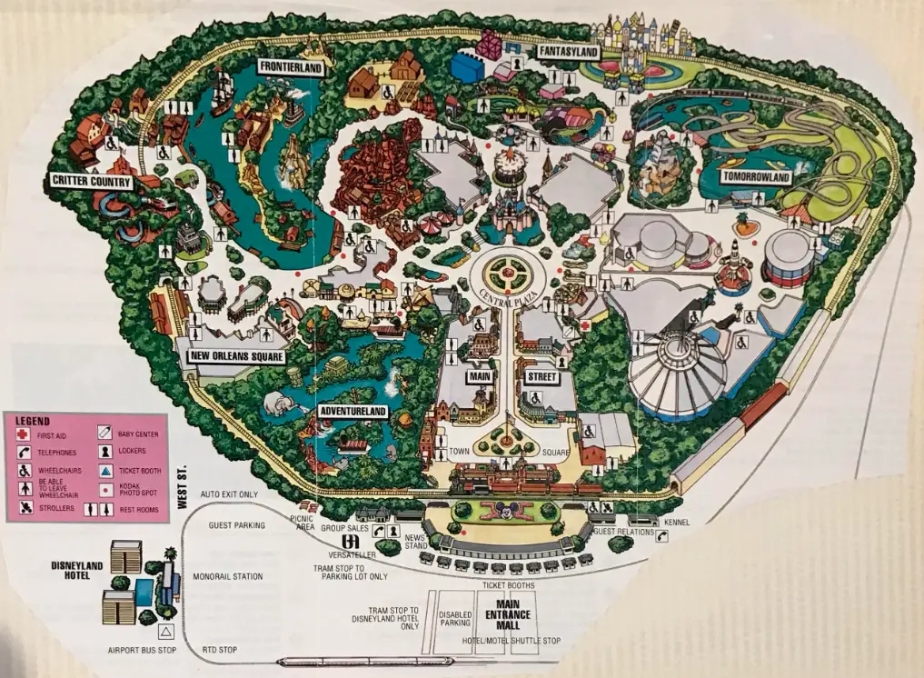 Disneyland Map 1992