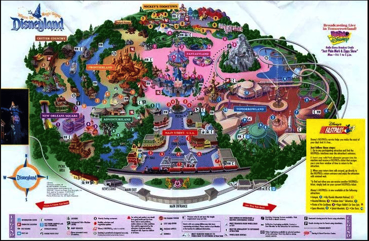 Disneyland Map 1998