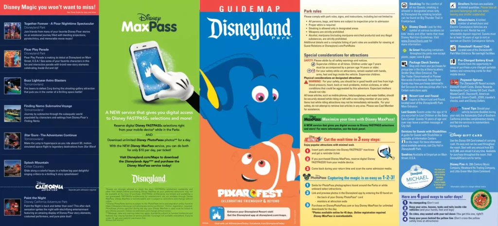 Disneyland Pixar Fest Guide Brochure 2018