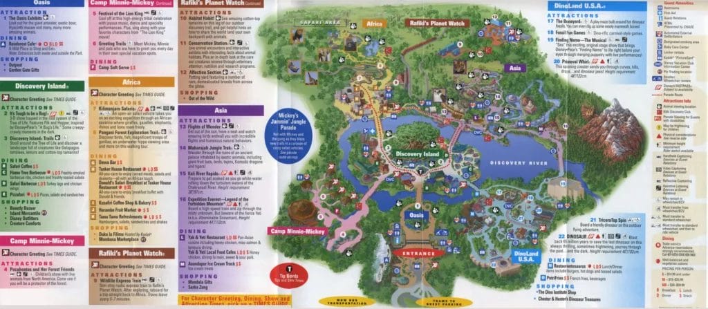 Disney's Animal Kingdom Theme Park Map and Brochure (1998 - 2023 ...