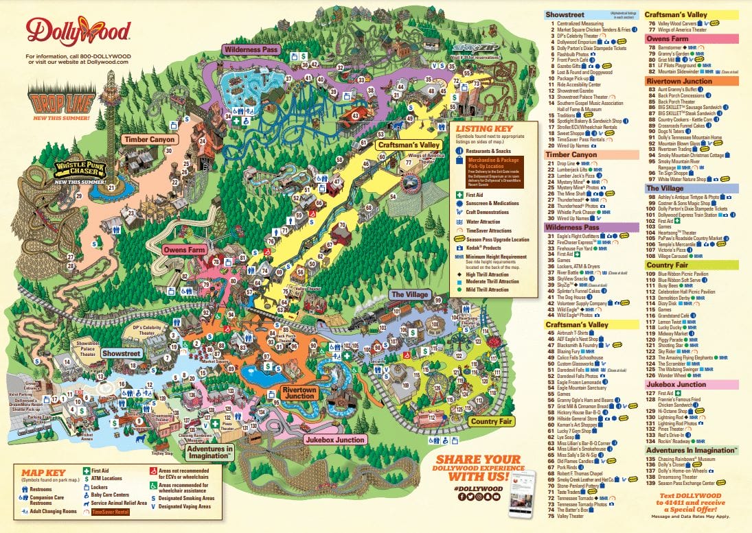 Dollywood Map and Brochure (1989 - 2024) | ThemeParkBrochures.net