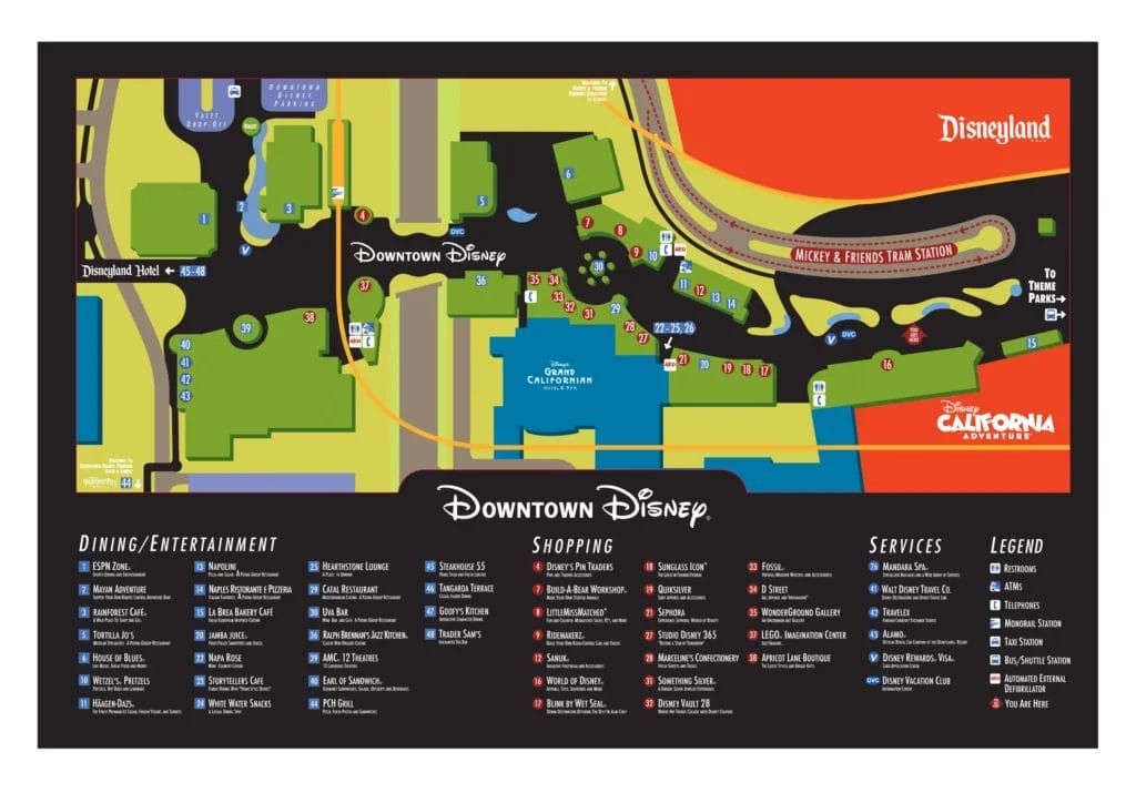 Downtown Disney District Map 2020