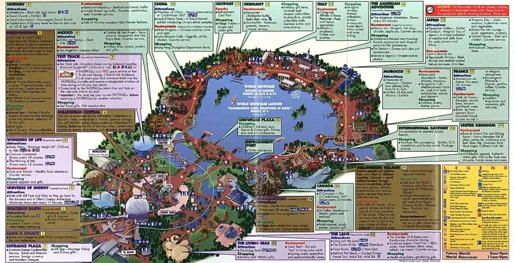 Epcot Map and Brochure (1987 - 2024) | ThemeParkBrochures.net