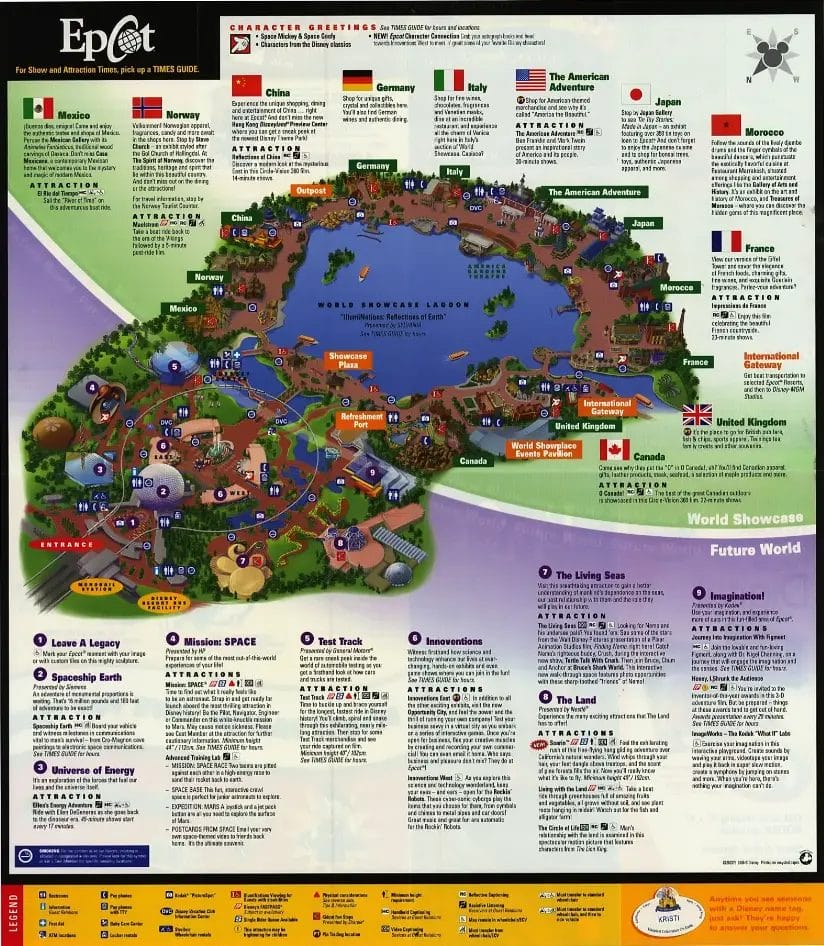 Epcot Map and Brochure (1987 - 2024) | ThemeParkBrochures.net