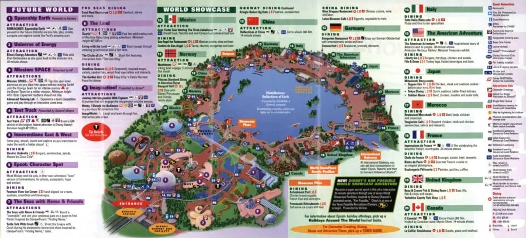 Epcot Map and Brochure (1987 - 2024) | ThemeParkBrochures.net