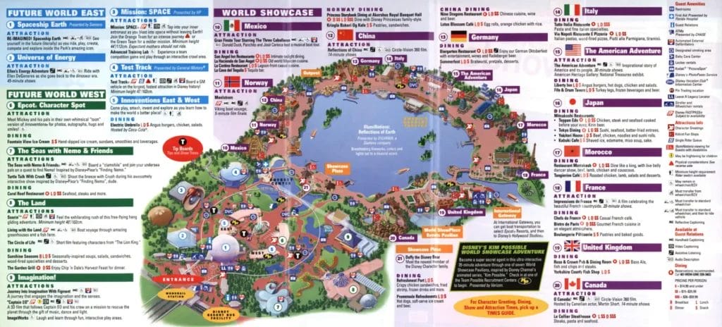 Epcot Map and Brochure (1987 - 2024) | ThemeParkBrochures.net