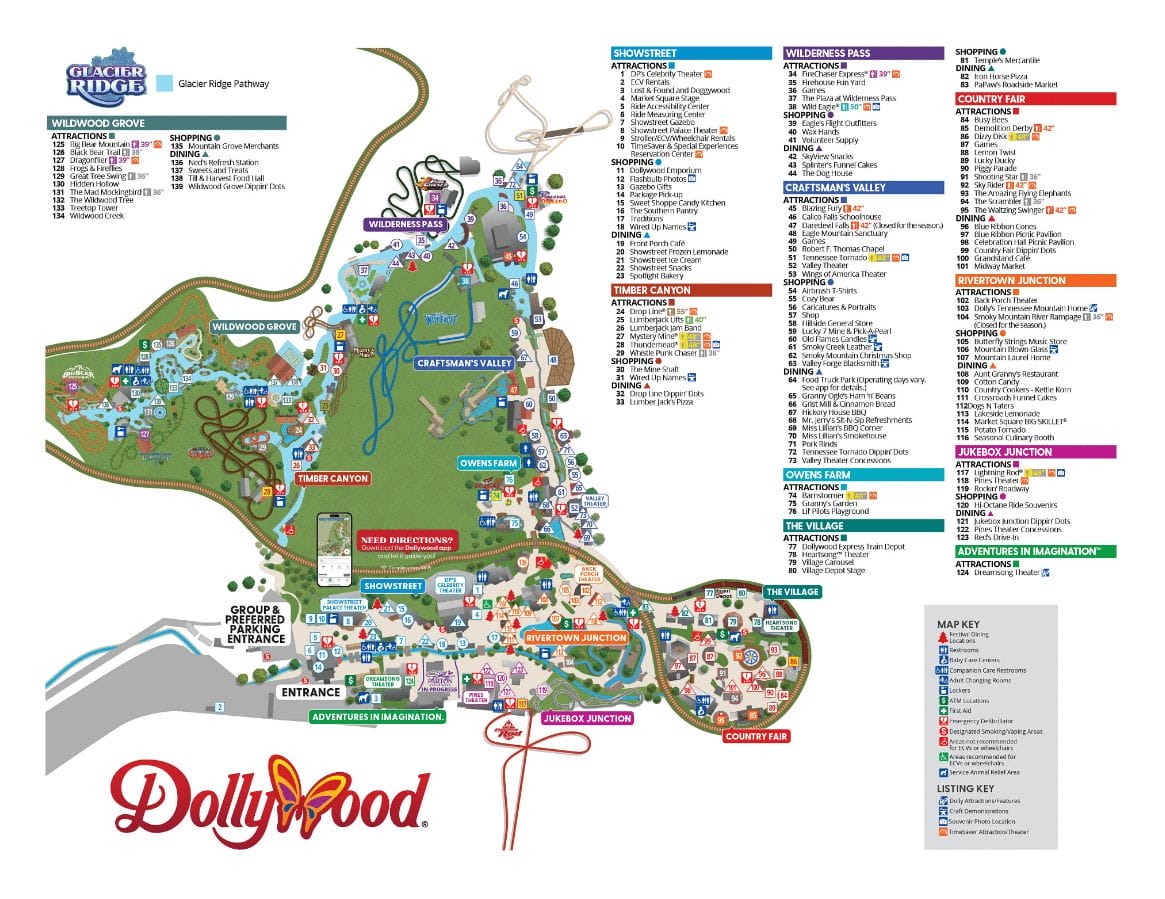 Dollywood Map and Brochure (1989 2024)