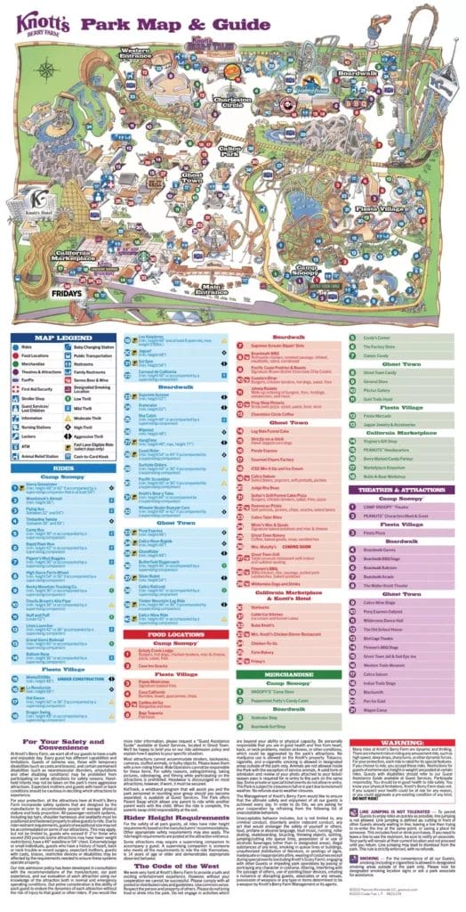 Knotts Berry Farm Map 2023