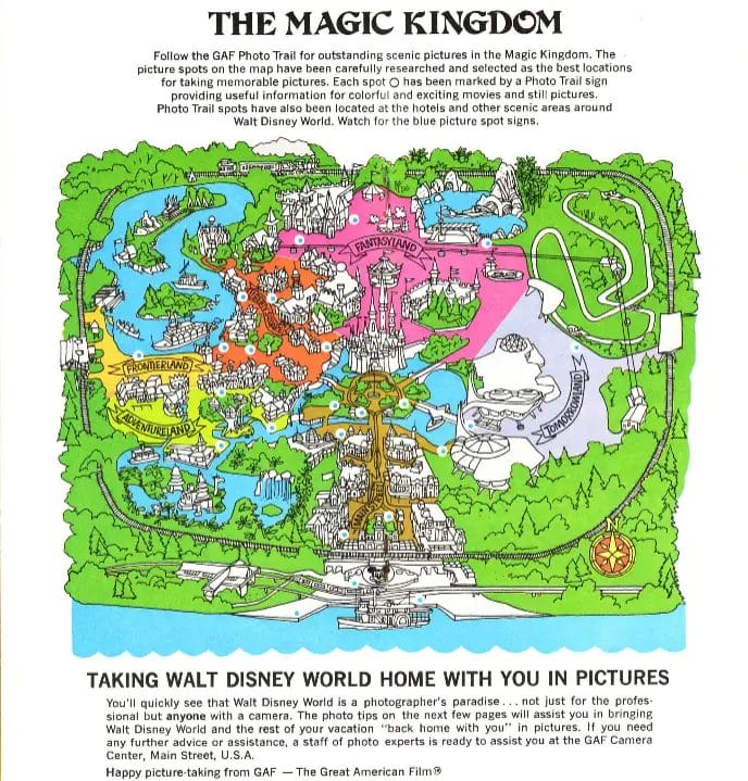 Magic Kingdom Map 1972