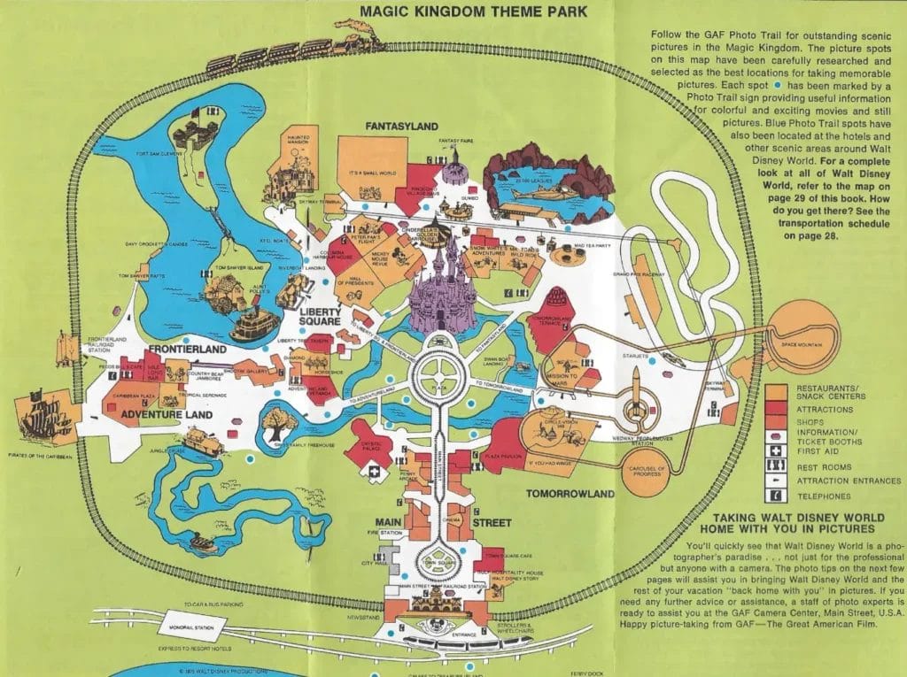 Magic Kingdom Map 1975