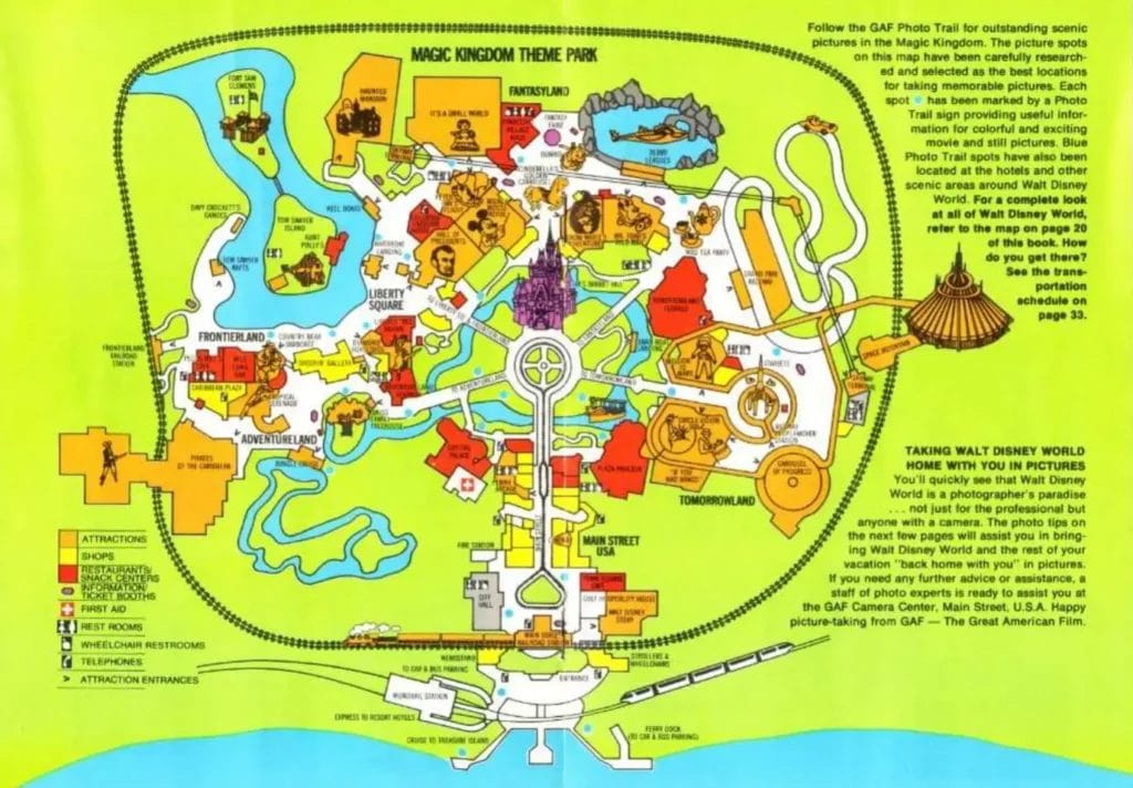 Magic Kingdom Map 1976