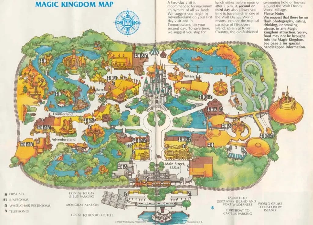 Magic Kingdom Map 1982