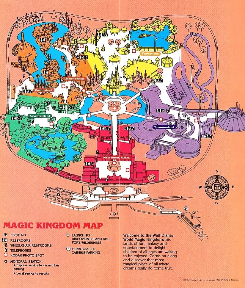 Magic Kingdom Map 1987
