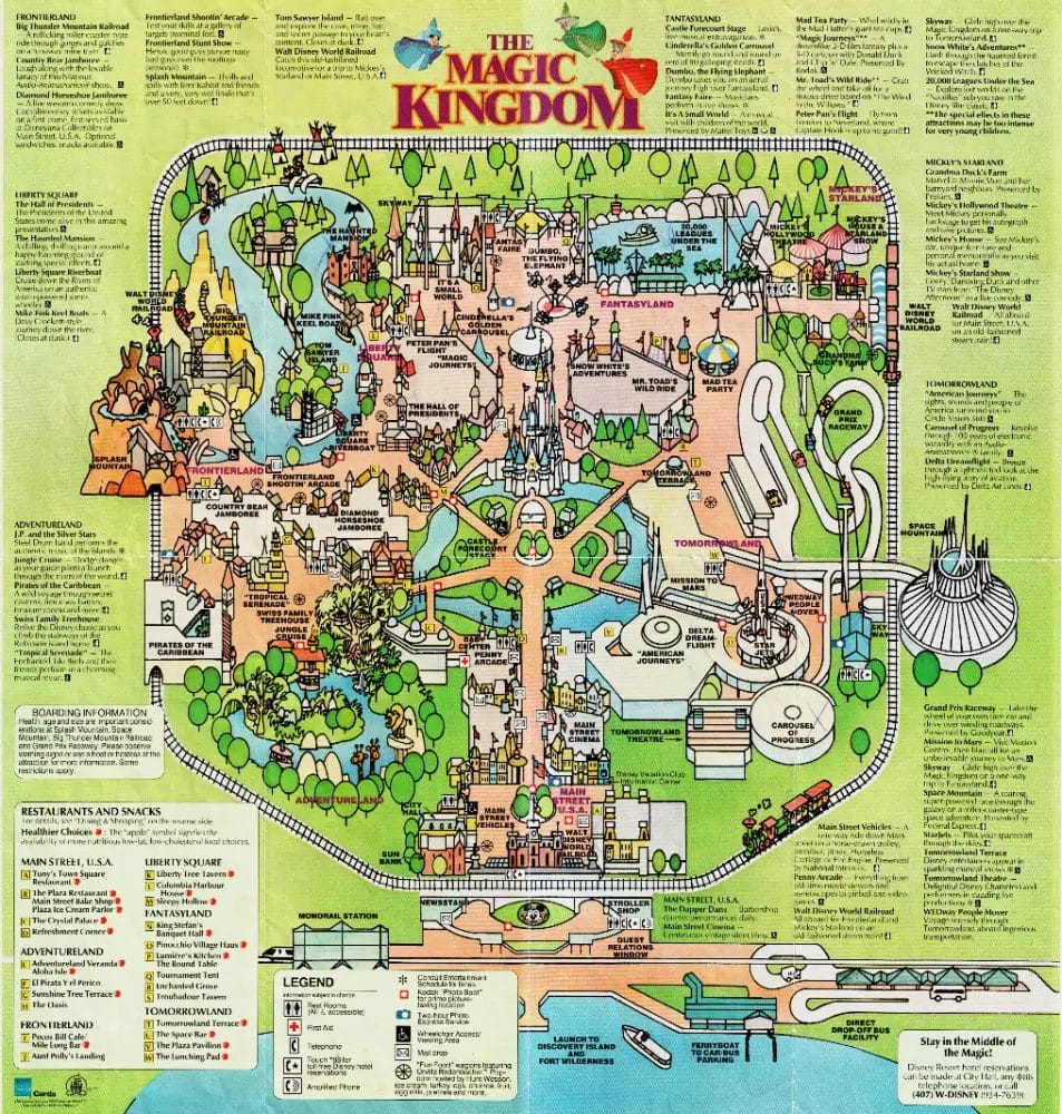 Magic Kingdom Map 1993