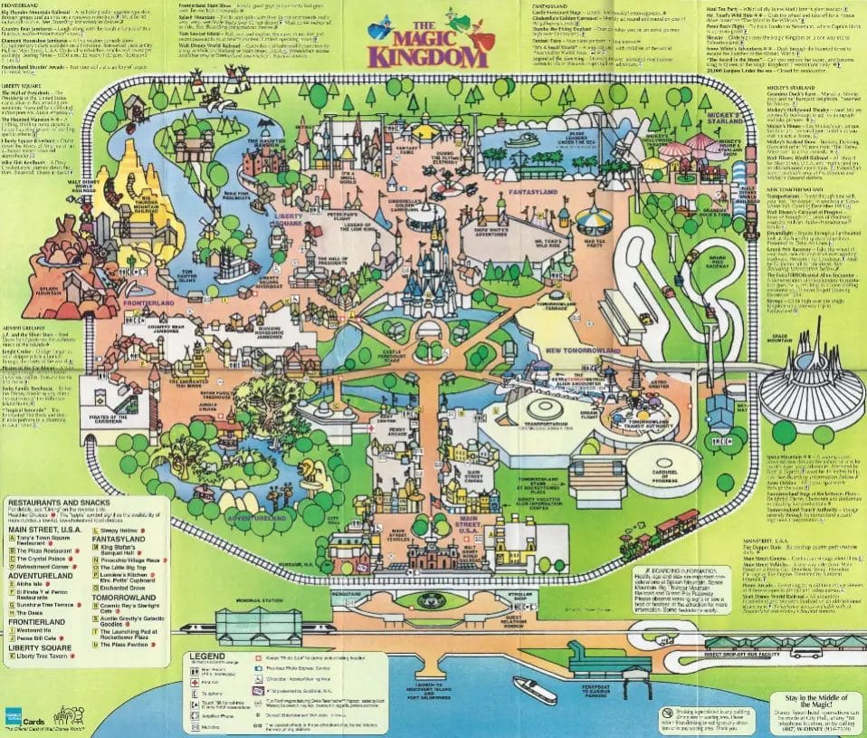 Magic Kingdom Map 1994