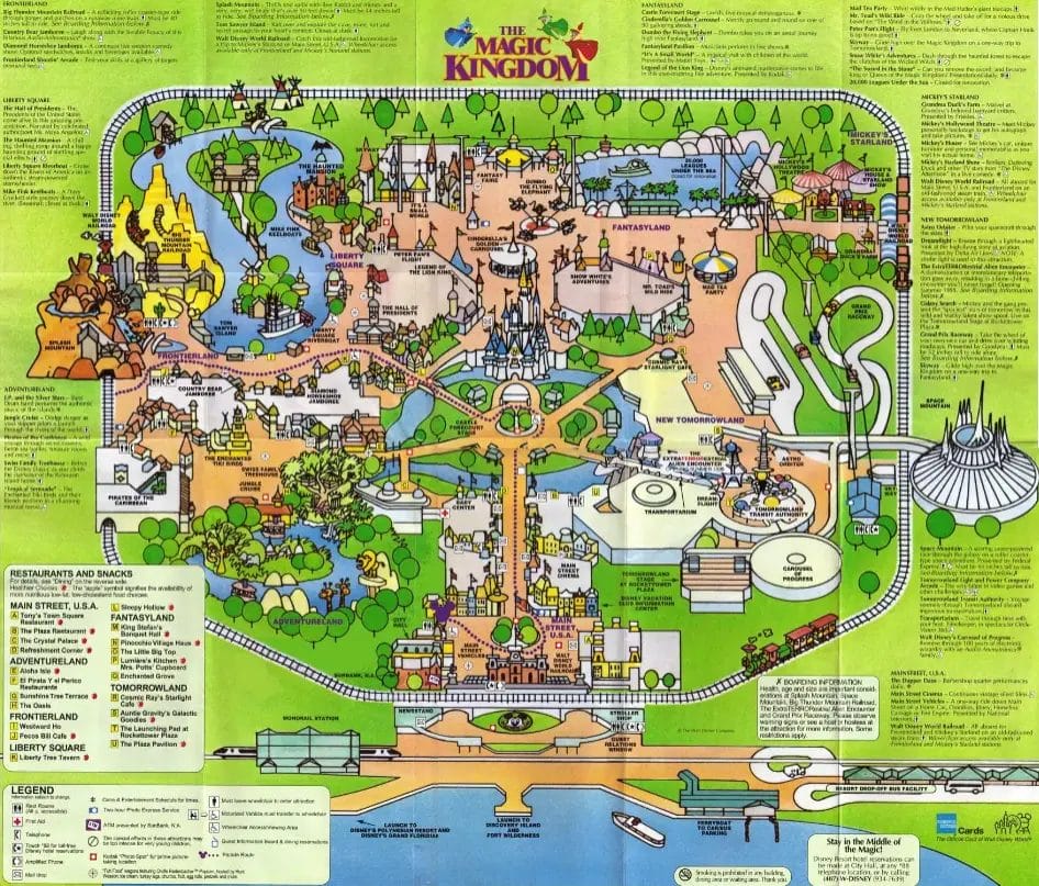 Magic Kingdom Map 1995